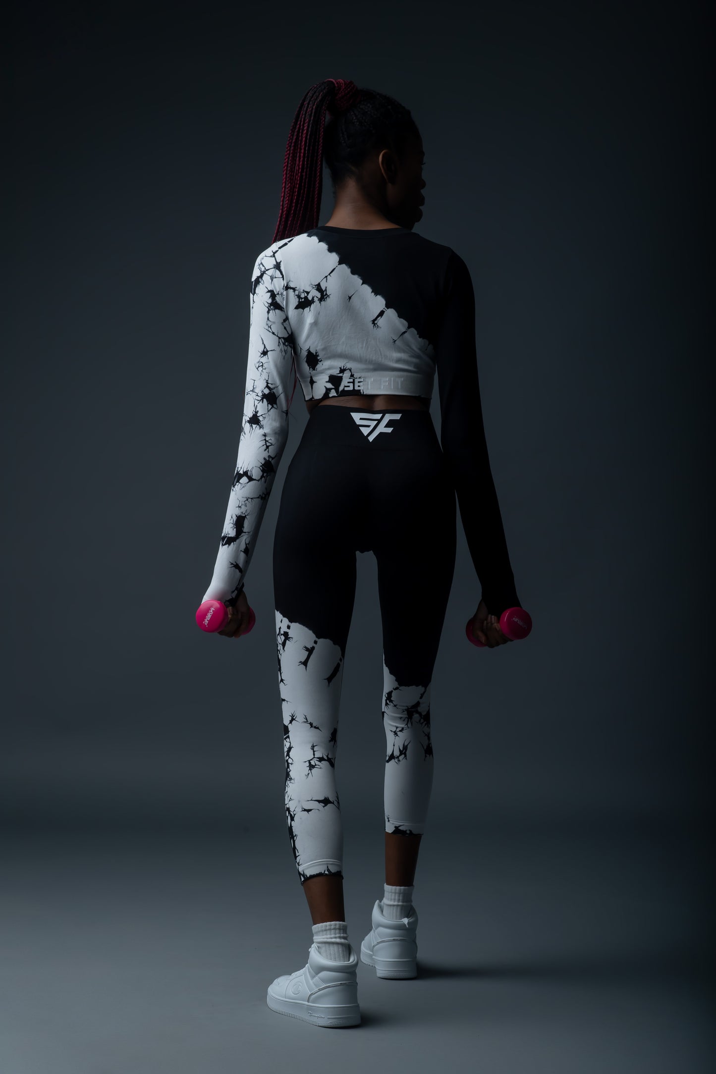 Colanti dama sport Lidya alb/negru