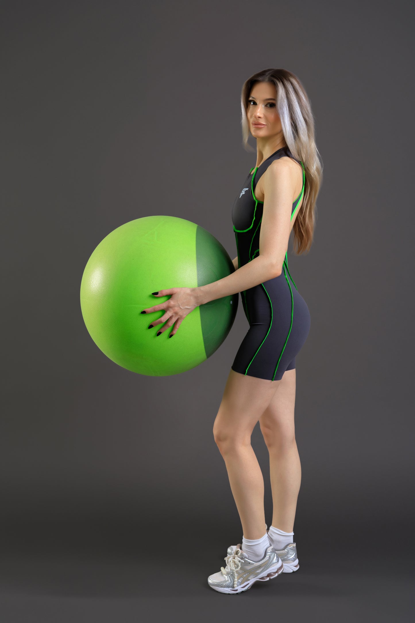 Ella X Setfit Salopeta scurta Gri Antracit