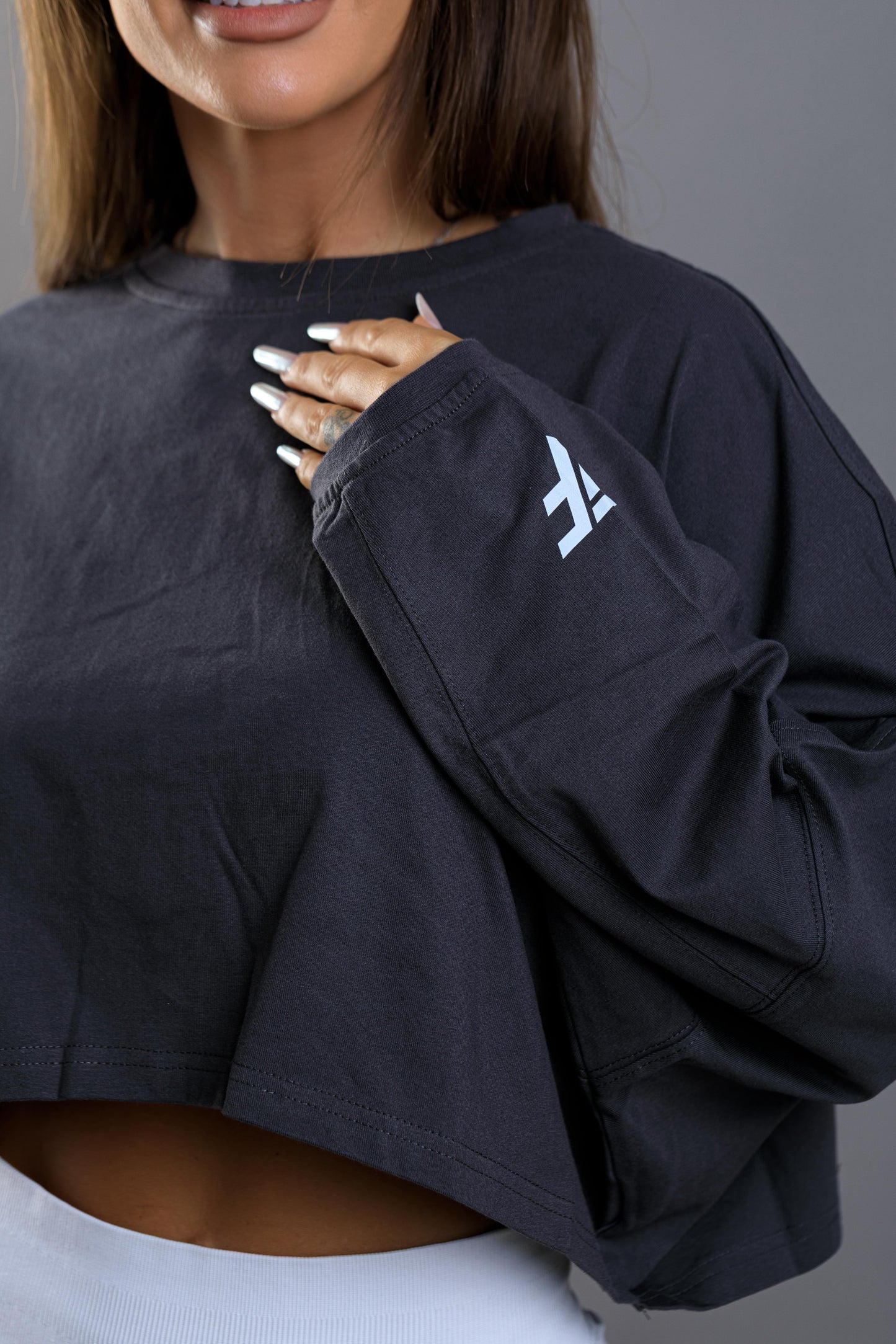 Hoodie dama sport Amy gri inchis