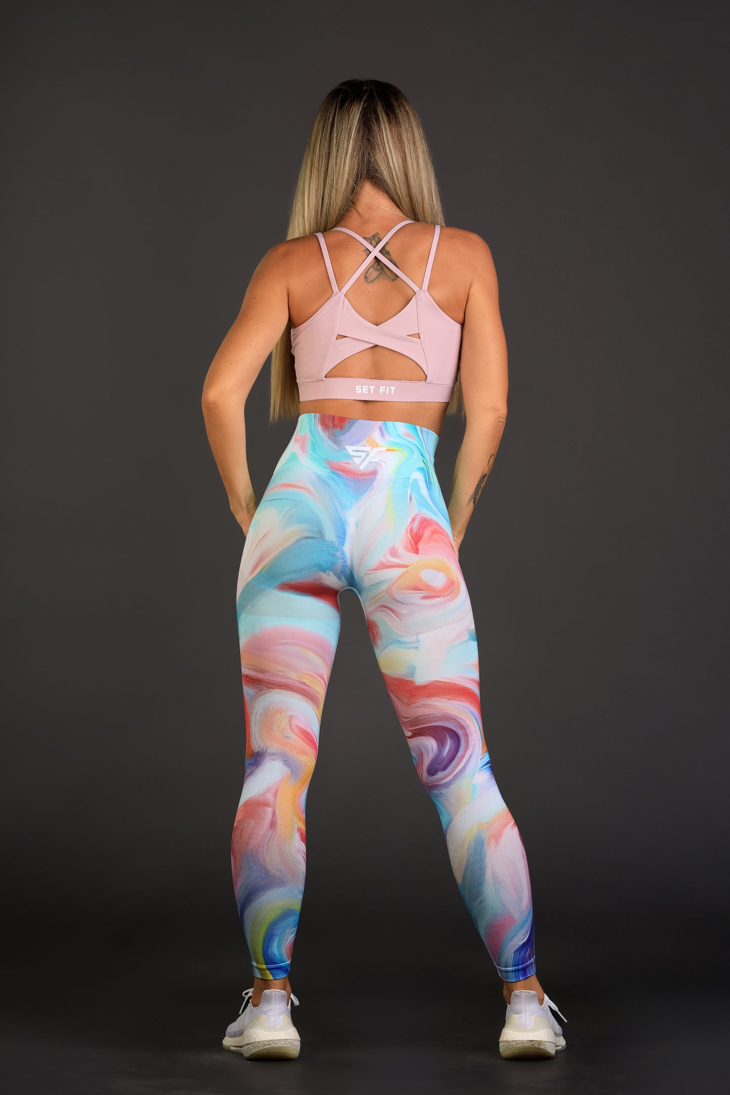 Colanti sport dama Coralia turcoaz