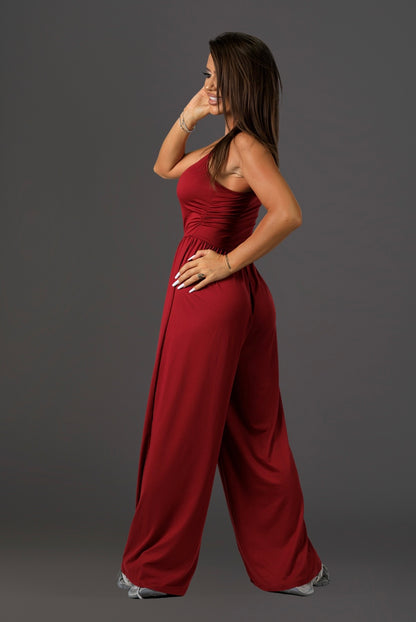 Salopeta dama evazata Elara burgundy