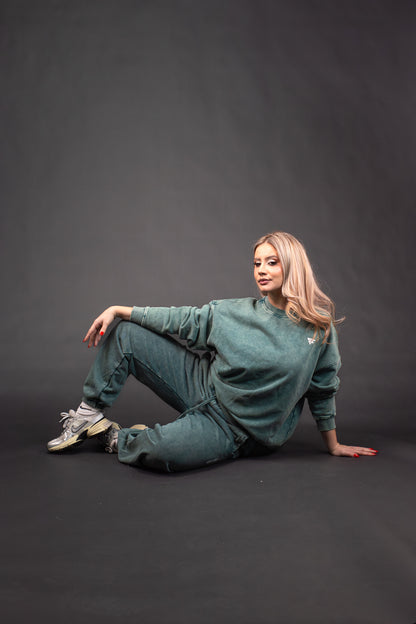 Trening Charlotte (bluzon + pantalon) verde salvie