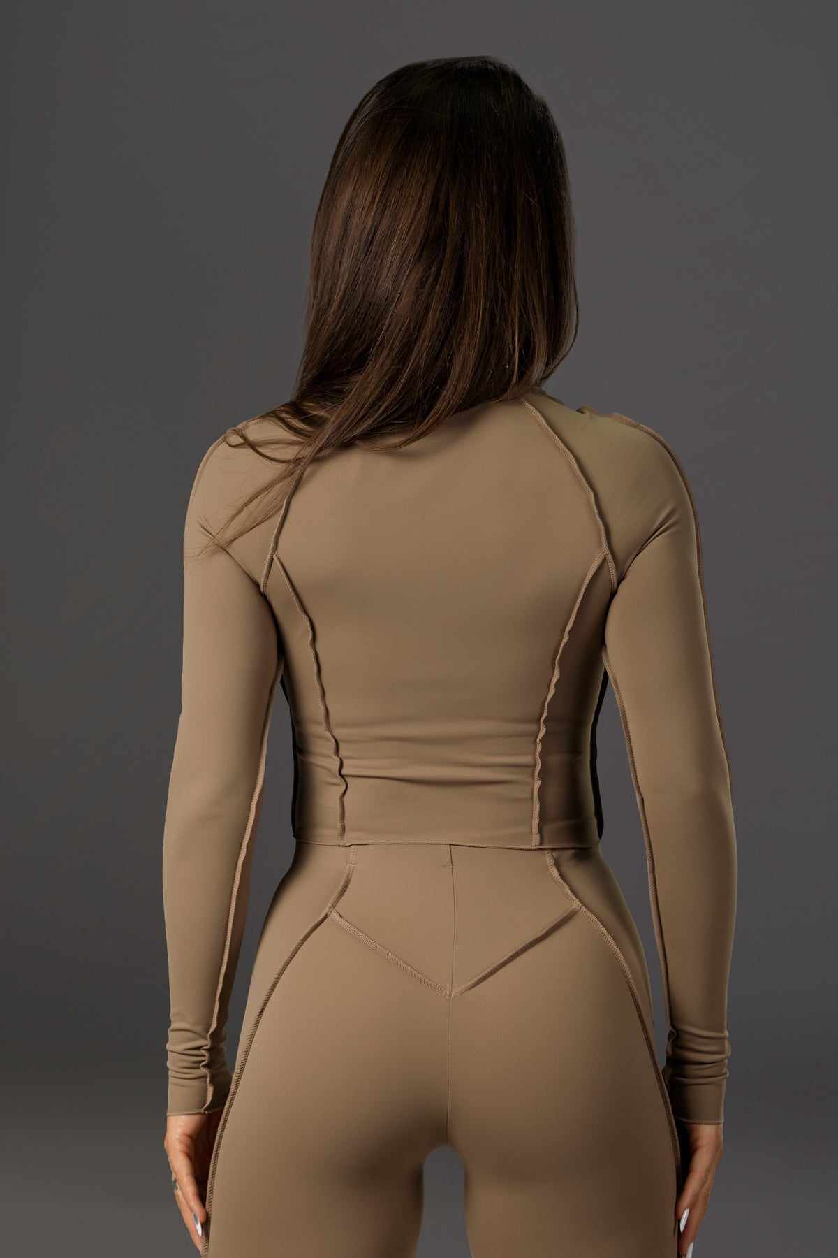 Set dama sport evazat Gia (top+pantalon) nude