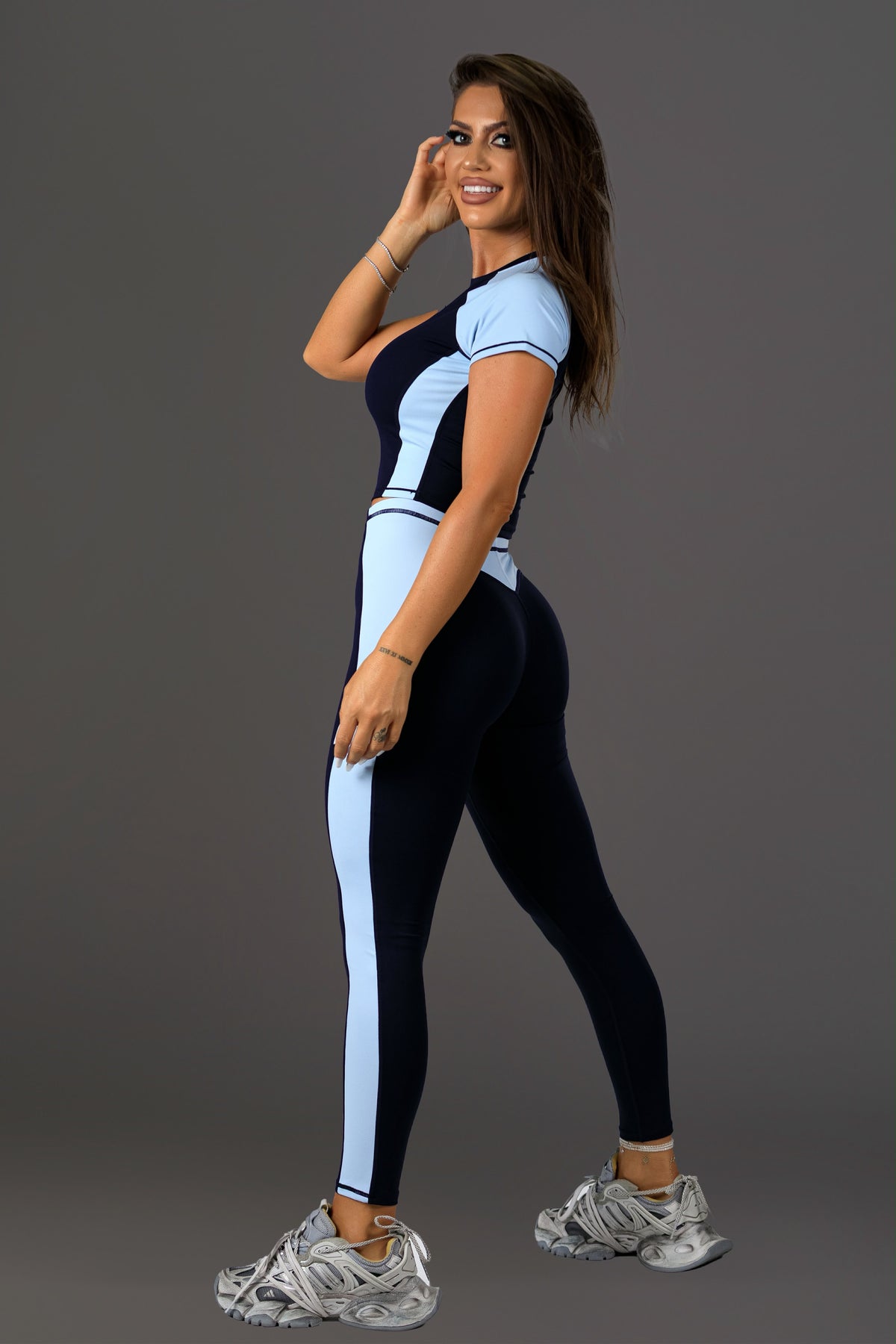Set dama sport Arabella (tricou+colant) bleumarin