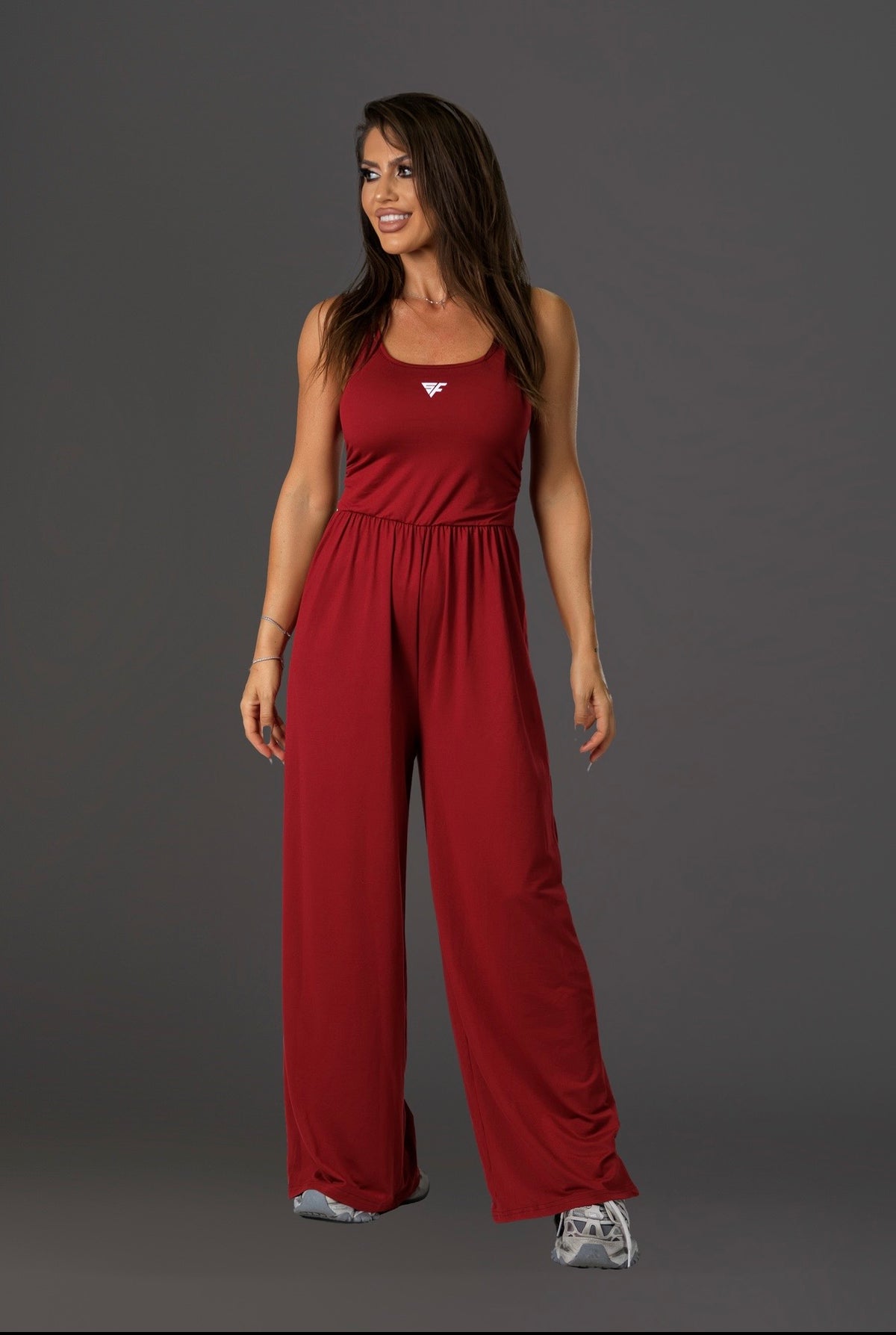 Salopeta dama evazata Elara burgundy