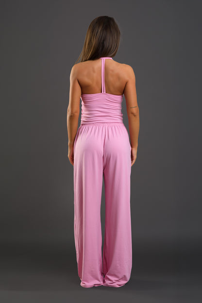 Set dama sport Afrodite ( pantalon evazat + maiou) roz