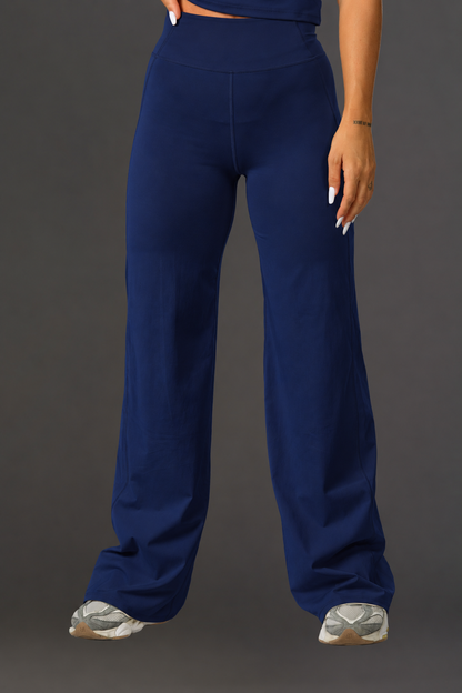 Set dama sport evazat Elina (bluza+pantalon) bleumarin