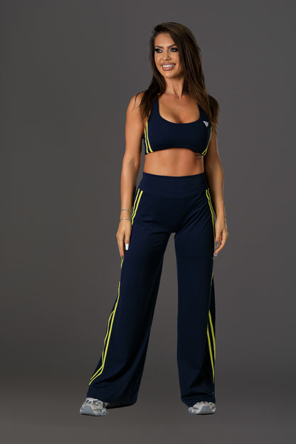Set dama sport evazat Ynaia (top+pantalon) maro