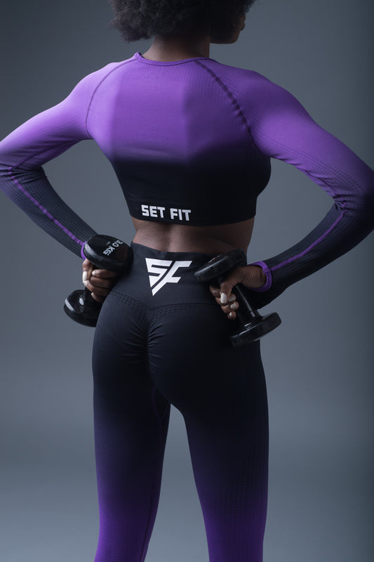 Top dama sport Ezra mov/negru