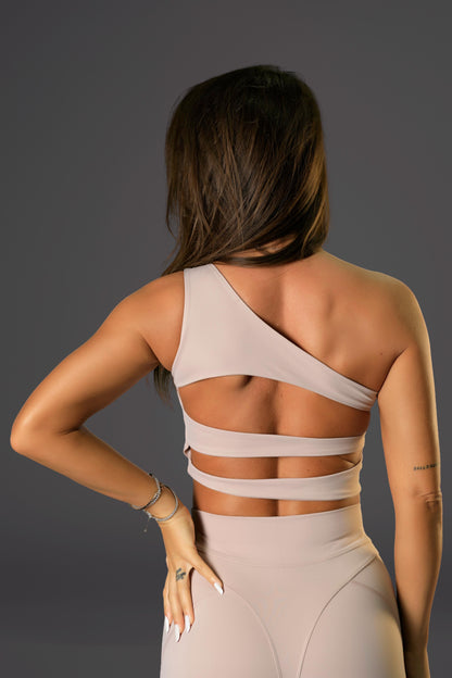 Set dama sport Isley Strong ( top+colant evazat) crem