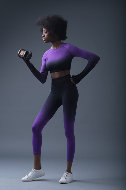 Top dama sport Ezra mov/negru