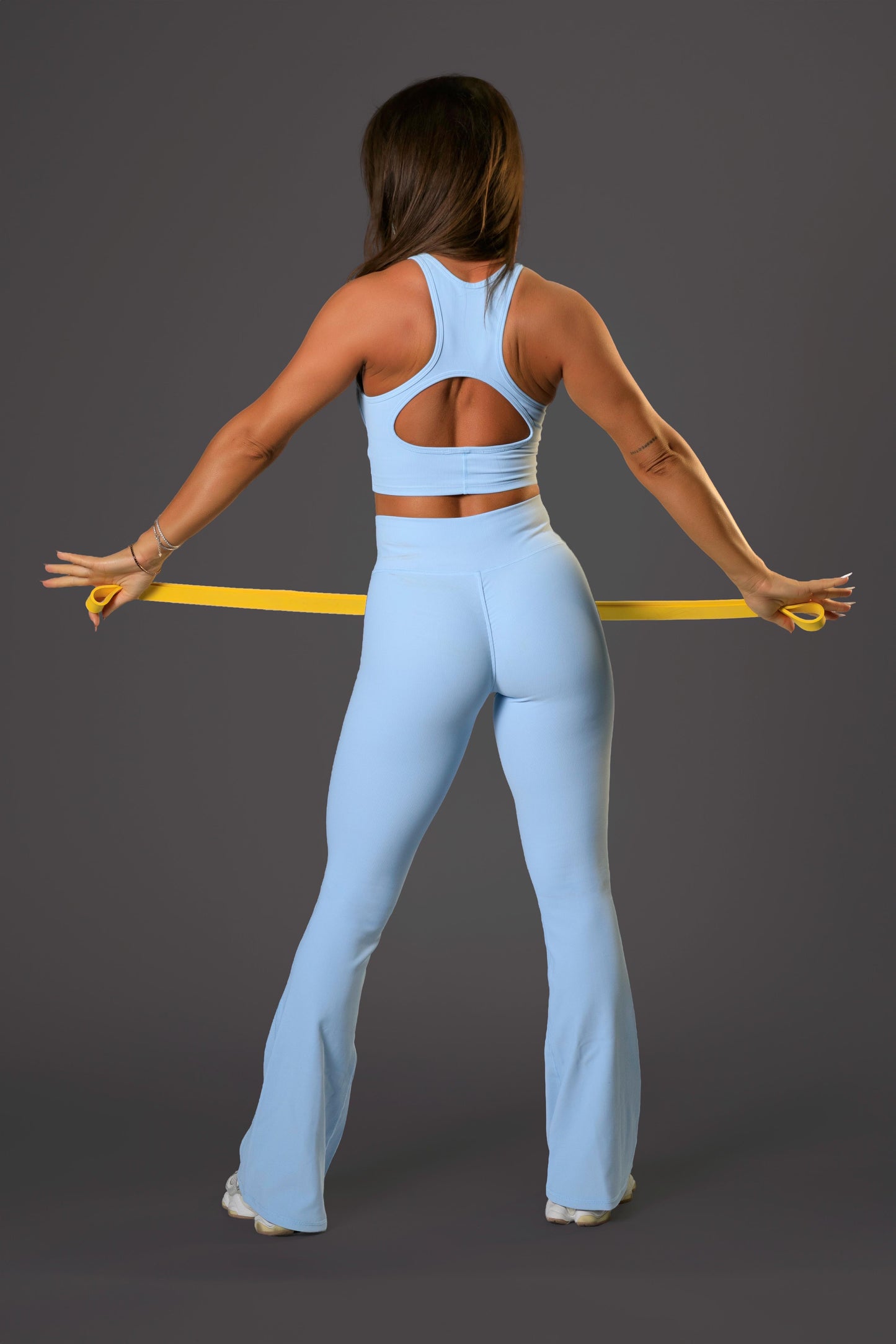Set dama sport Aveline Soft ( top+colant evazat) blue