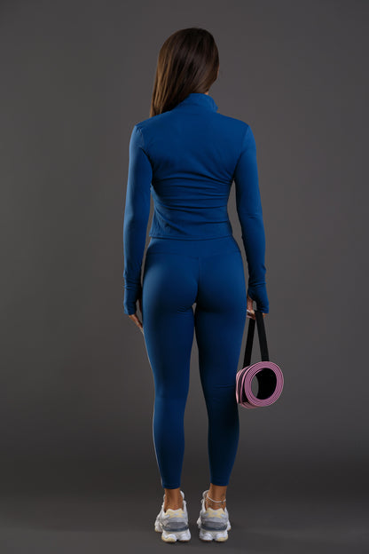Set dama sport 3 piese ( jacheta+ bustiera+ colanti) Vanity albastru marin