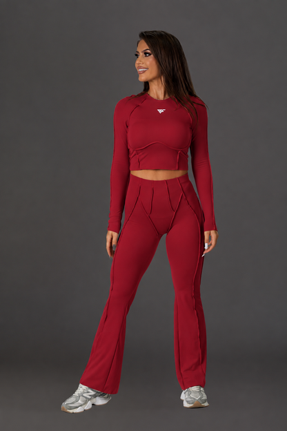 Set dama sport Lya evazat (pantalon+bluza) burgundy