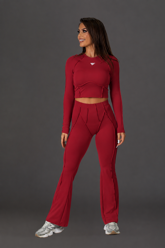 Set dama sport Lya evazat (pantalon+bluza) burgundy