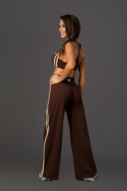 Set dama sport evazat Amaris (top+pantalon) maro