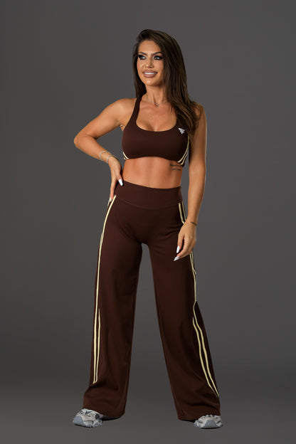 Set dama sport evazat Amaris (top+pantalon) maro