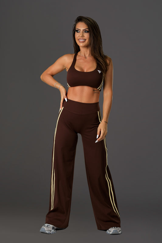 Set dama sport evazat Amaris (top+pantalon) maro