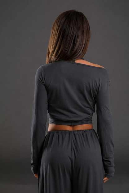 Top yoga dama Amelia gri antracit