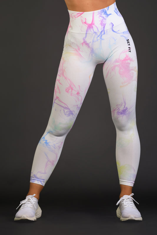 Colanti dama sport Mirabel albi